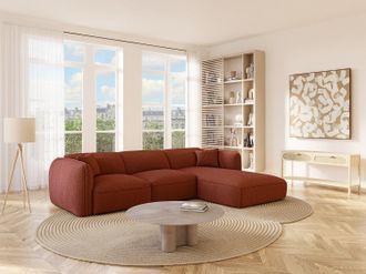 Vente-Unique Divano in Tessuto testurizzato Terracotta - Angolo a destra - CAMILIO della Maison C&eacute;phy