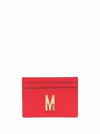 Moschino Portacarte con applicazione - Rosso