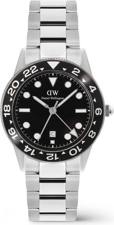 Daniel Wellington Iconic Ceramic Bezel GMT Bracelet Watch, 40mm in Silver-Tone at Nordstrom
