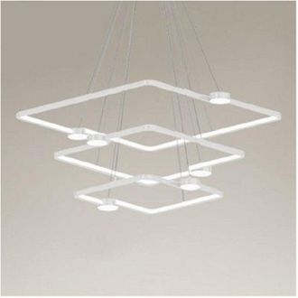 Trade Shop Trade Shop Traesio - Trade Shop - Led 112w 3 Quadrati Con Telecomando Design Modern Bianco 71224