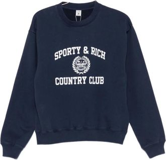 Sporty & Rich Sweater met ronde hals - Dames - Sweatshirts - Blauw - M - Hoodies & sweatvesten