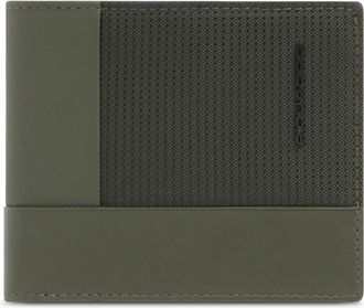 Piquadro Portemonnee met 5 Kaartsleuven en RFID-bescherming - Heren - Portefeuilles - Groen - ONE Size - Leer - Accessoires