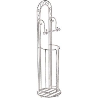 Beliani Beliani - Portarrollos De Metal Blanco 75 Cm Envejecido Accesorio De Ba&ntilde;o Vintage Temuco