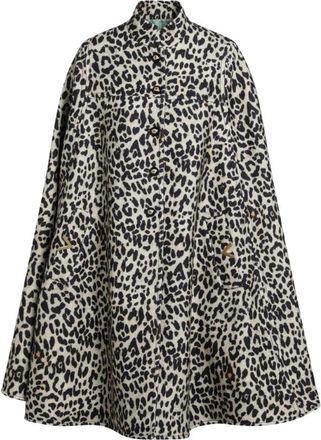 Valentino Garavani Jassen, Dames, Bruin, S, Wol, Cape in Animalier Cloth