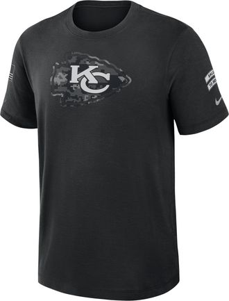 Nike Kansas City Chiefs Salute to Service Slub Nike Mens Dri-FIT NFL T-Shirt in Black | 034900AA2G-AEG