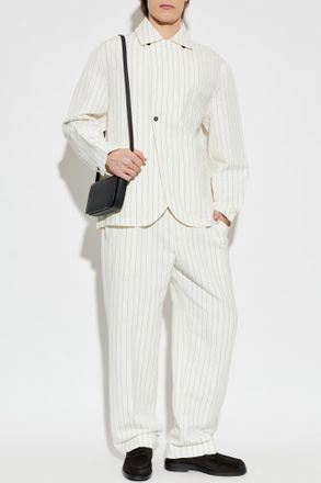 Jacquemus Pinstripe Pattern Blazer, Mens, Cream