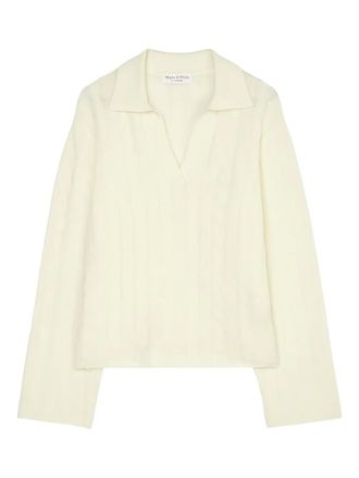 Marc O'Polo Kabelgebreide trui - Wit