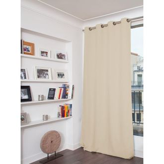 MOONDREAM Cortina ac&uacute;stica de terciopelo ollaoss beige mc15 130lx250h