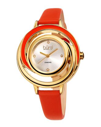 Bürgi Burgi Womens Leather Diamond Watch