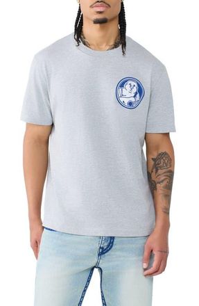 True Religion Buddha Shield Cotton Graphic T-Shirt in Heather Grey at Nordstrom, Size Xxx-Large