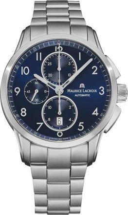Maurice Lacroix Pontos Chronograph Automatic Blue Dial Mens Watch PT6388-SS002-420-1