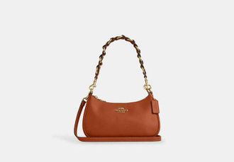 Coach Womens Teri Shoulder Bag in Brown | Leather