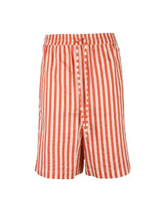 Alysi Red Viscose Cotton Silk Women Bermuda Shorts