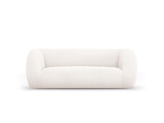 Cosmopolitan Design Sof&aacute; 2 plazas de tejido boucl&eacute; blanco
