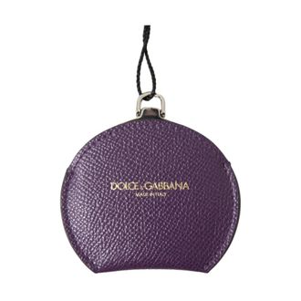 Dolce & Gabbana Accessories, unisex, Purple, Size: ONE SIZE Elegant Purple Leather Mirror Holder