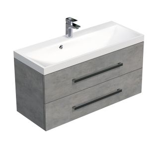 Puma Naturel - Mueble De Ba&ntilde;o Con Lavabo Natural Cube Way 100x53x40 Cm Hormig&oacute;n (cube2100zbe)