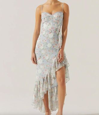Astr Brisbane Dress In Light Blue Floral