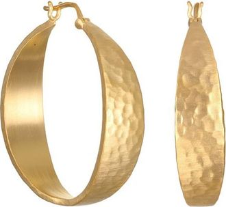 Satya Jewelry Shine Bright Hammered Hoop Earrings in Gold at Nordstrom