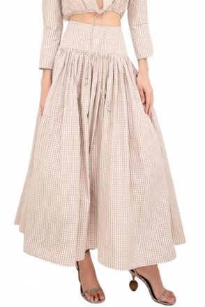 Alexis Havara Midi Skirt In Tan White