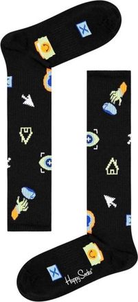 Happy Socks Pixel Crew Socks - Dames - Sokken - Zwart - ONE Size - Katoen - Ondergoed