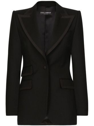 Dolce & Gabbana Blazer monopetto con revers a lancia - Nero