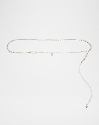 Alexander McQueen Skull Faux Pearl Chain Belt