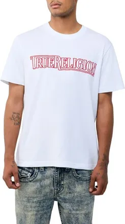 True Religion So Fresh Logo Cotton Graphic T-Shirt in Optic White at Nordstrom, Size Xxx-Large