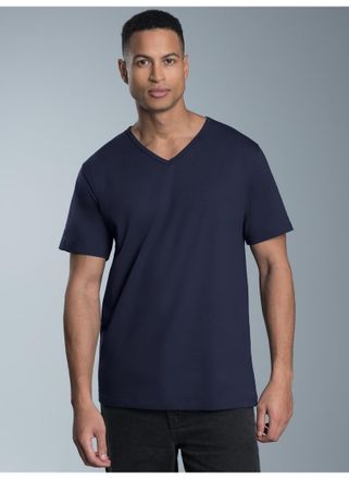 Trigema T-Shirt TRIGEMA TRIGEMA V-Shirt aus 100% Bio-Baumwolle (kbA), Herren, Gr. L, blau (navy, c2c), 100% Baumwolle (Bio-Baumwolle kbA), Basic, Shirts T-Shi