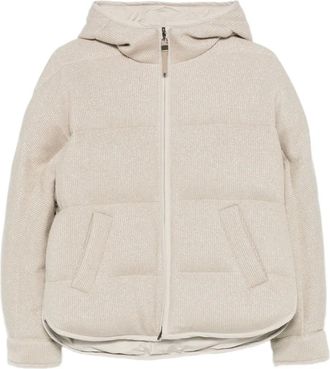Brunello Cucinelli hooded puffer jacket - Neutrals