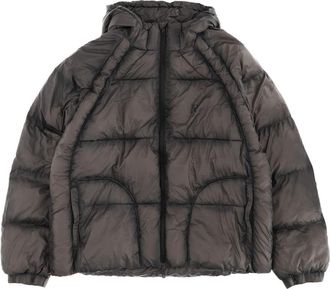 Represent Dark Grey Glossy Quilted Down Jacket