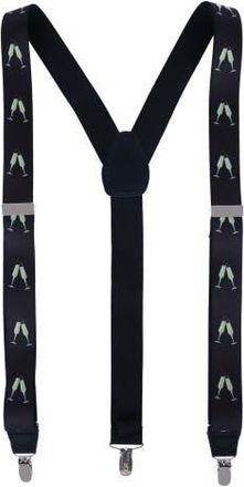 Ascentix Champagne Bottle Print Clip End Suspenders in Black at Nordstrom