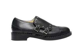 Jimmy Choo London Jimmy Choo Gespijkerde Monnikschoenen in Zwart Leer