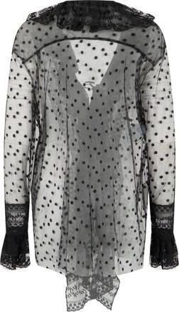 Alberta Ferretti Blusa con Detalles de Encaje - Blouses & Shirts - Mujer - Negro - L
