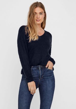 Vero Moda V-Ausschnitt-Pullover »VMCREWLEFILE LS V-NECK BLOUSE NOOS«