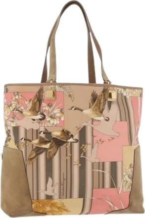 Ferragamo Pre-owned Tote Bag - Dames - Vintage Shopper - Beige - ONE Size - Leer - Vintage