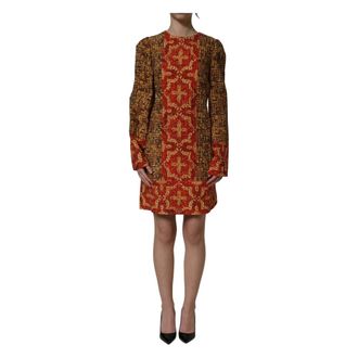 Dolce & Gabbana Short Dresses, female, Multicolor, Size: 2XS Multicolor Mosaic Long Sleeves Mini Dress