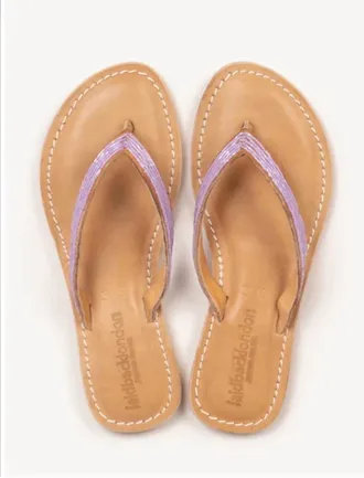 Laidbacklondon Womens Seri Flat Flip Flop In Lilac