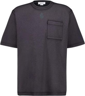 Alexander McQueen Zwart T-shirt met geborduurde schedel - Heren - T-shirts - Zwart - S - Katoen - Tops