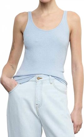 Enza Costa Military Rib Slim Tank Top In Sky