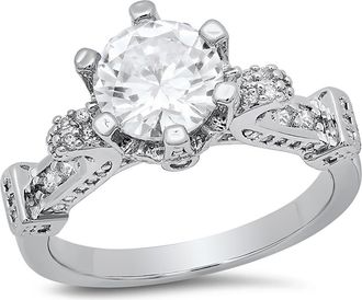 HMY Jewelry Round Cubic Zirconia Engagement Ring in Silver at Nordstrom Rack, Size 6