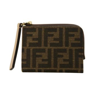 Fendi Accessoires, Dames, Bruin, ONE Size, Katoen, Slim Baguette Portemonnee
