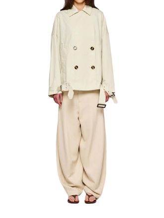OOF Wear Carcoat Smerigliato Loose Double Breasted Cotton Coat