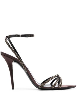 Saint Laurent Ava 105 verfraaide sandalen - Bruin