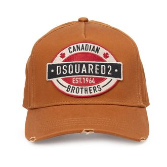 Dsquared2 Katoenen Baseballpet met Logo Patch - Heren - Petten - Oranje - ONE Size - Katoen - Accessoires
