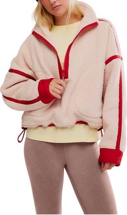 Free People FP Movement Mountain High Fleece Half Zip Pullover in Ballet Slipper Combo at Nordstrom, Size X-Large