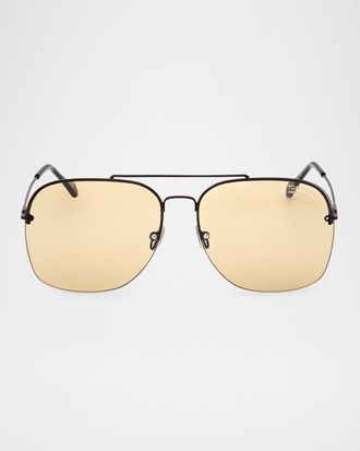 Tom Ford Men & apos;s Mackenzie-02 Metal Photochromic Aviator Sunglasses