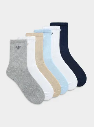 adidas Mens Trefoil padded ribbed socks 6-pack