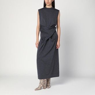 Jil Sander Womens Gray Dress In Wool With Crossover Detail - Grey - Size EU 34 (Womens)