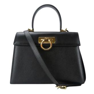 Ferragamo Pre-owned Handbags, female, Black, Size: ONE SIZE Pre-owned Leather 2way Bag