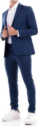 Mulish Navy Blue Slim Fit Suit - Heren - Business pakken - Blauw - 3XL - Polyester - Kostuums